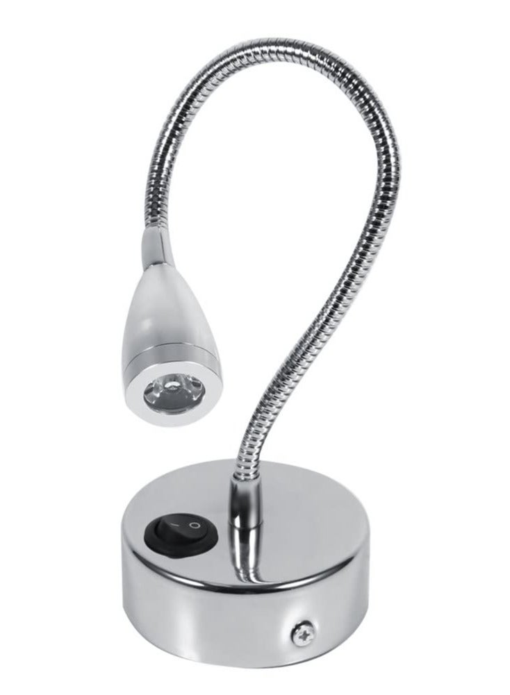 SYOSI LED Wall Lamps, 3W 85-265V Flexible Adjustable Gooseneck Bedroom Bedside Conical Wall Lamp Sconce Reading Light with Knob Switch for Bedroom, Office, Workbench, Studio(with Switch-Warm White) - Image 4