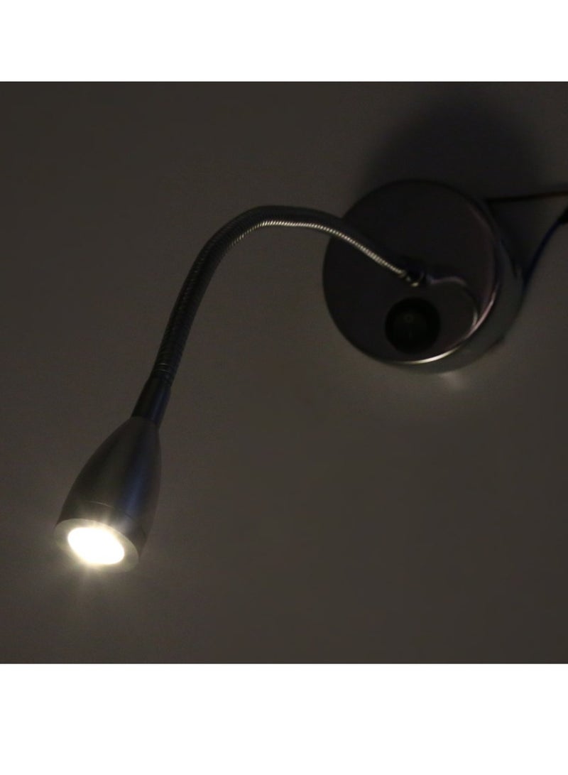 SYOSI LED Wall Lamps, 3W 85-265V Flexible Adjustable Gooseneck Bedroom Bedside Conical Wall Lamp Sconce Reading Light with Knob Switch for Bedroom, Office, Workbench, Studio(with Switch-Warm White) - Image 2
