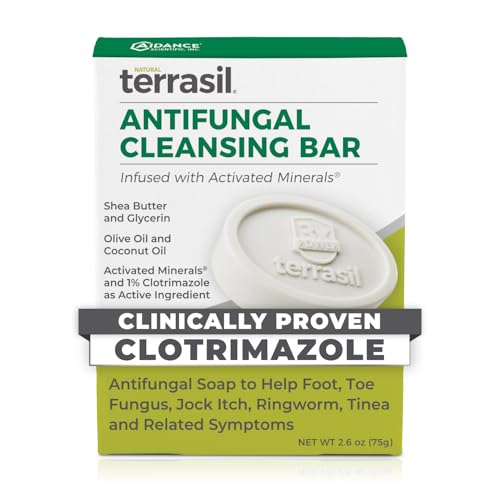terrasil Antifungal Soap Care Relief of Jock Itch Athletes Foot Yeast Infection Ringworm Tinea Symptoms Clinically Proven Clotrimazole Natural Dermatologist Tested 75gm