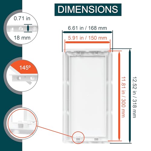 ECOPRO VENT 6" x 12" White Plastic Access Panel. Service Shaft Door Panel. Plumbing, Electricity, Heating, Alarm Wall Access Panel for Drywall. Bathroom Services Access Hole Cover. (6" x 12") - Image 2