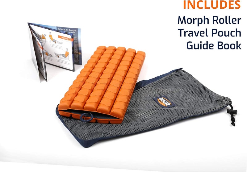 Brazyn Morph Foam Roller (Alpha-Orange): Collapsible Travel Foam Roller for Pain Relief, Workout Muscle Recovery, Back Massager, Deep Tissue Leg Massage, Back Cracker, Stretcher; Small, Portable - Image 3
