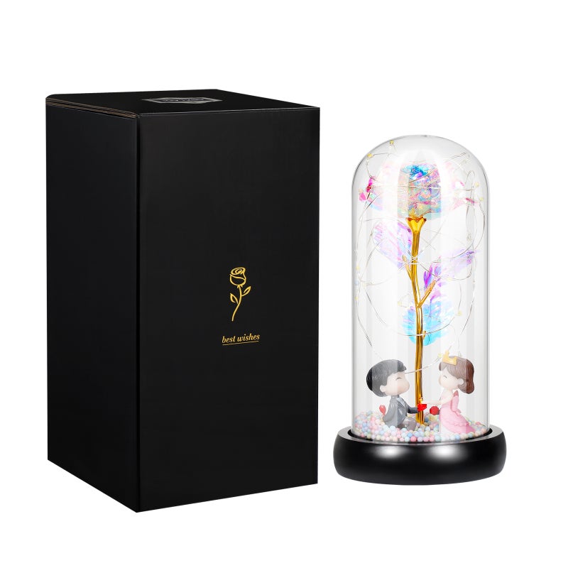 Golden Foil Rose Dome with Lights present Box for Valentine's Day Mother's Day Anniversary Wedding Adornment - Image 4