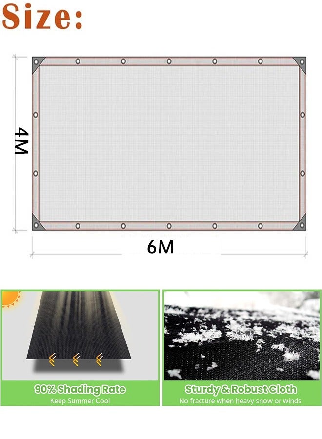 Generic Black Shade Cloth 4*6 M Durable Mesh Tarp Garden Sunblock Shade Cloth Shading Antifreezing For Plants Cover Greenhouse Barns Kennel Patio Tomatoes  - Image 2