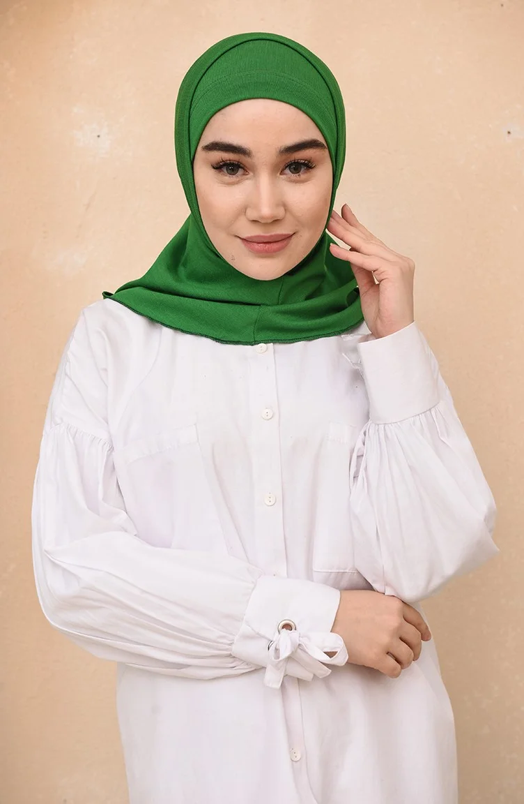 Sefa Merve Sefamerve Beret Neck Practical Scarf 1179-12 Green