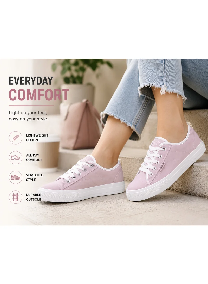Lumberjack  Ravenne Women Sneakers Dusty Rose Canvas – Lightweight Breathable Casual Shoes, Comfortable Everyday for Women | Best Price UAE