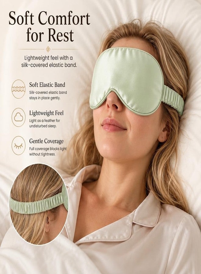 Silmer 100% Mulberry Silk Sleep Mask, 22 Momme 6A Silk Eye Mask for Sleeping, Soft Light Blocking Eye Cover with Silk Filling, Gift Box, Travel & Nap Sleep Mask for Women and Men (Green - Image 5