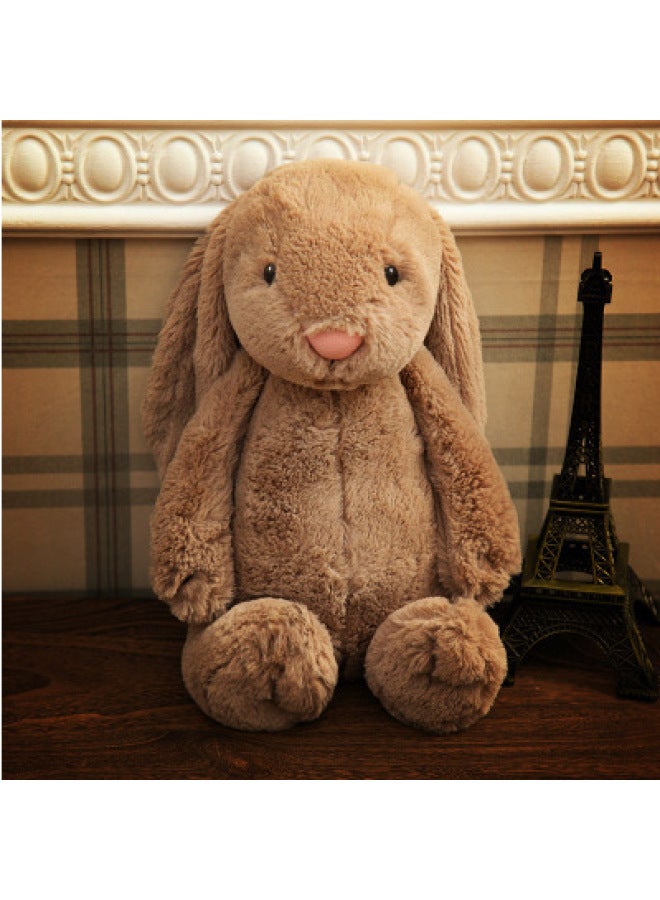 Girl's Pacifying Rabbit Doll Plush Toy Long Ears Easter Colorful Rabbit Baby Sleeping Big Ear Rabbit Doll-Color:Brown-Height:40cm - Image 1