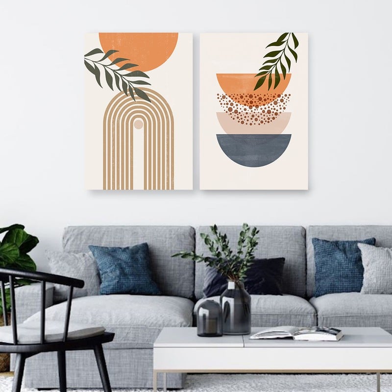 Marktna Double canvas painting with a Bohemian art design, total size 100 x 70 cm - Image 1