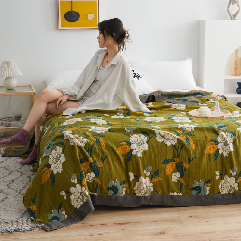 Towel Blanket New Five-Layer Gauze Cotton Towel Quilt Four Seasons Office Nap Air Conditioning Quilt - Image 4