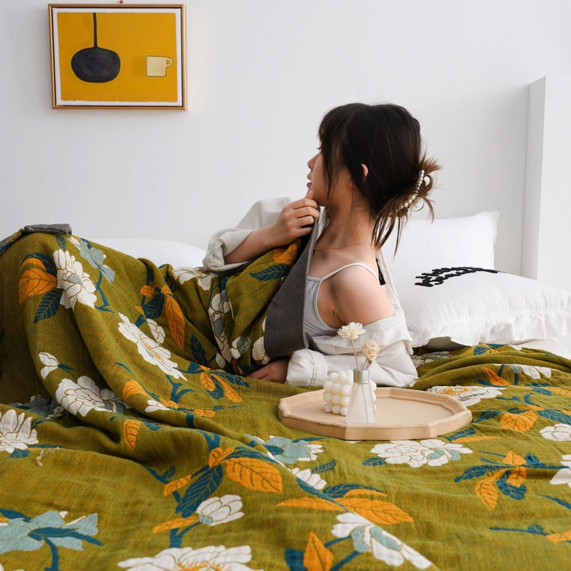 Towel Blanket New Five-Layer Gauze Cotton Towel Quilt Four Seasons Office Nap Air Conditioning Quilt - Image 5