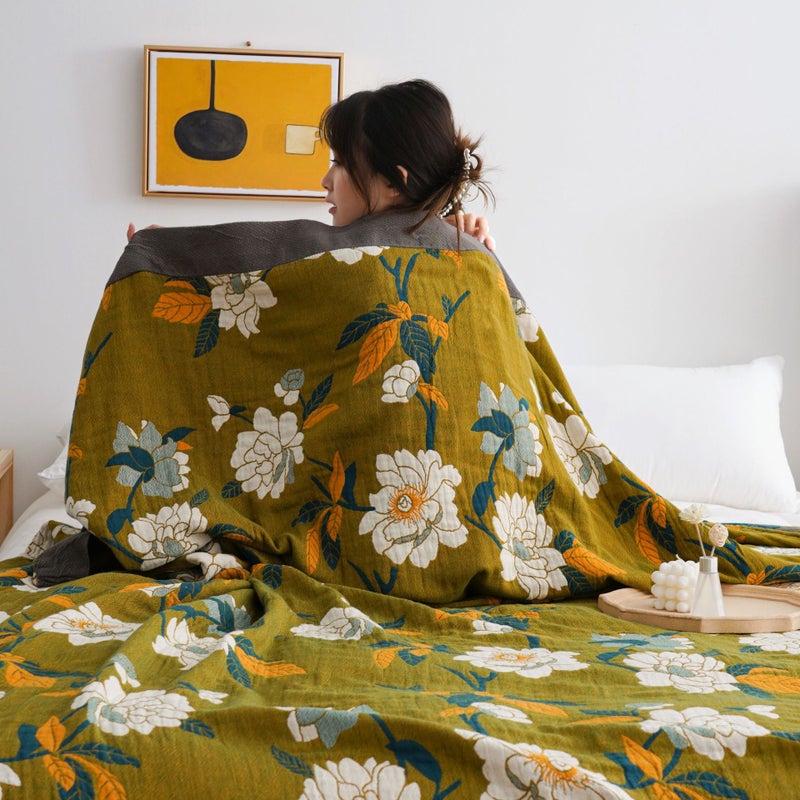 Towel Blanket New Five-Layer Gauze Cotton Towel Quilt Four Seasons Office Nap Air Conditioning Quilt - Image 2