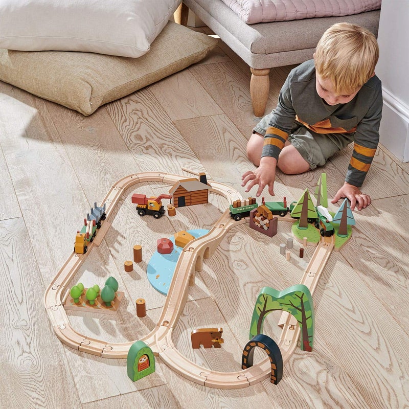 Tender Leaf Toys - Forest Tunnels - Stacking Train Set Accessories - Toy Stacker, Blocks - Open-Ended Toy Set for Inspires Creative and Imaginative Roleplay - Age 3+ - Image 5