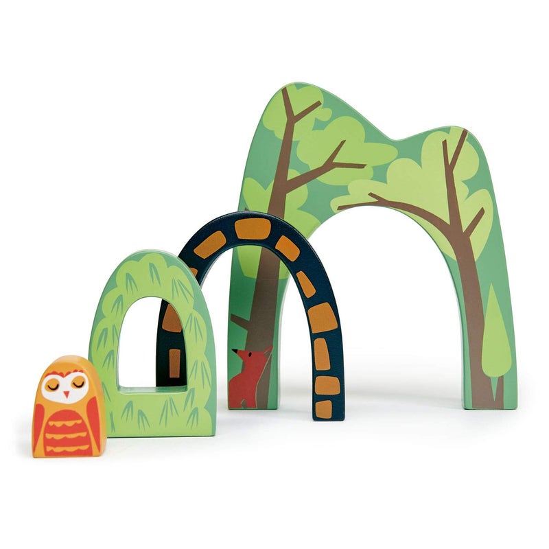 Tender Leaf Toys - Forest Tunnels - Stacking Train Set Accessories - Toy Stacker, Blocks - Open-Ended Toy Set for Inspires Creative and Imaginative Roleplay - Age 3+ - Image 3