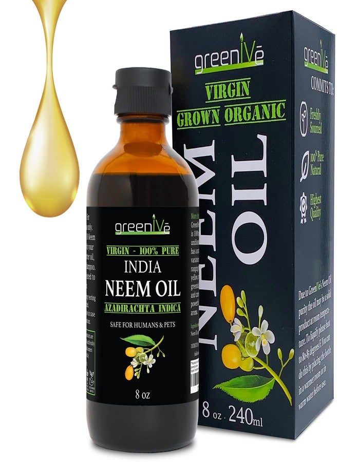 GreenIVe Neem Oil 100% Pure Organically Cold Pressed Virgin (8 Ounce) - Image 1