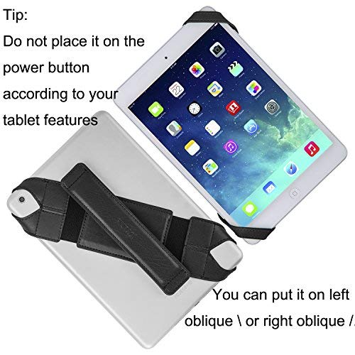 joylink Universal Tablet Hand Strap Holder, 360 Degrees Swivel Leather Handle Grip with Elastic Belt, Secure & Portable for 7.9" -8.4" Tablets (Samsung Asus Acer Google iPad Mini), Black - Image 3