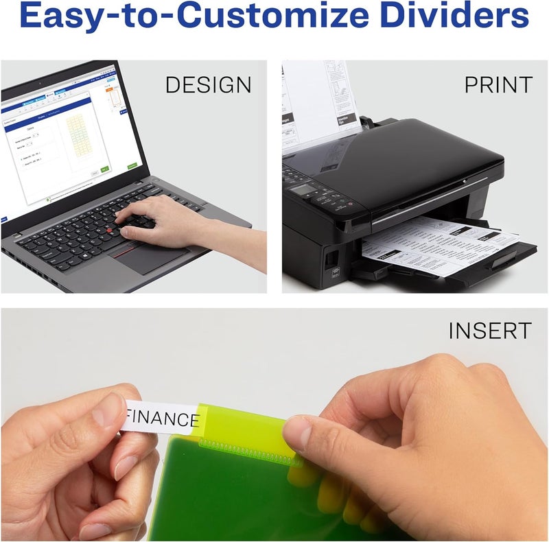 AVERY Dividers for 3 Ring Binders, 5-Tab Binder Dividers, Two-Pocket Plastic Binder Dividers, Insertable Big Tabs, Multicolor, Works with Sheet Protectors, 24 Sets (11906) - Image 4