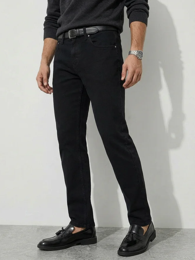 Styli Black Men Black Slim Fit Jeans for Men | Best Price UAE