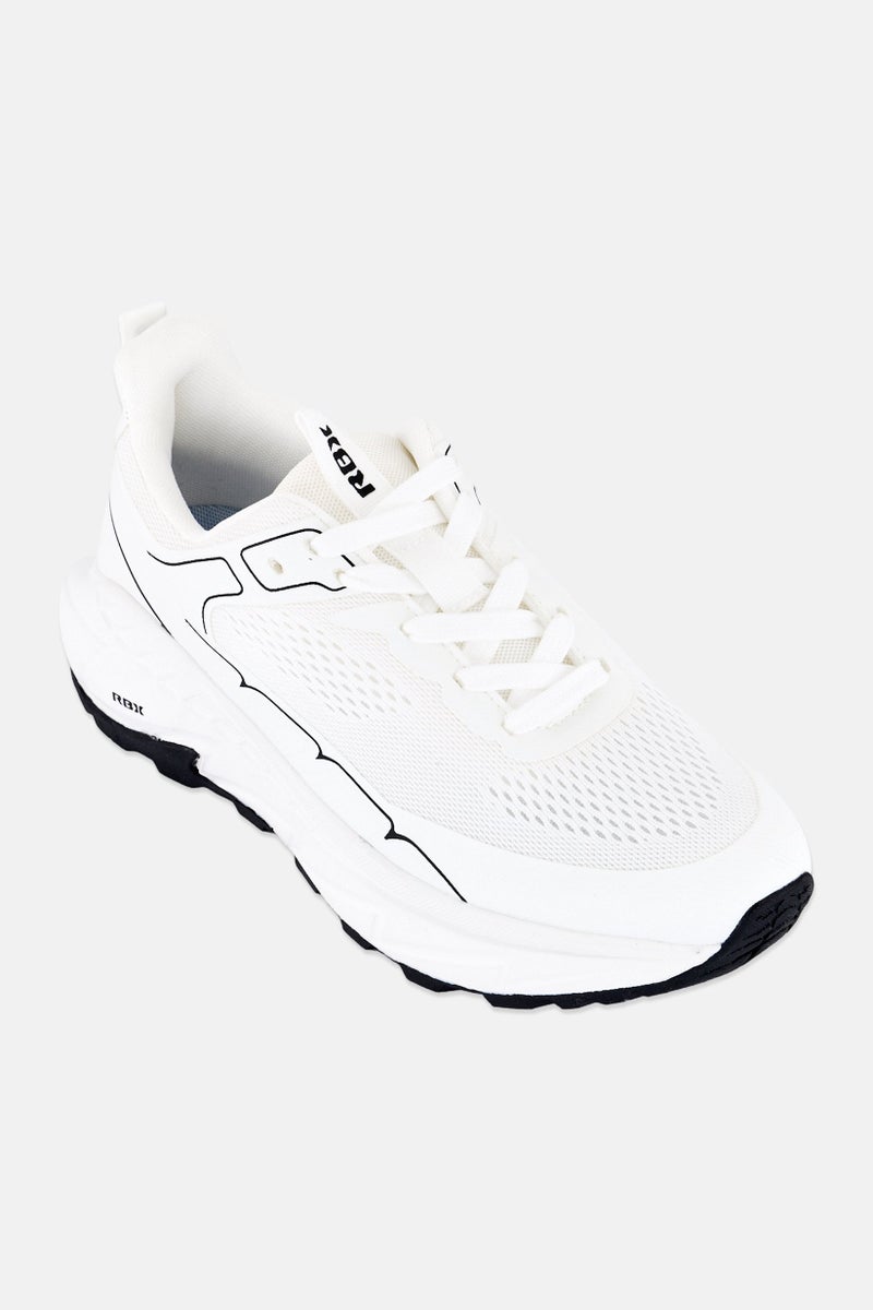 RBX Men Lace Up Brand Logo Running Shoes, White  - Image 1