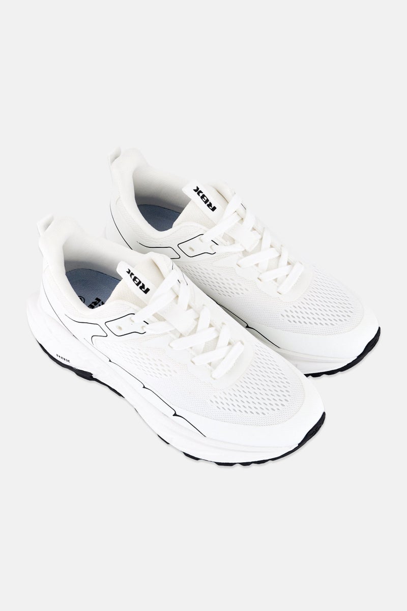 RBX Men Lace Up Brand Logo Running Shoes, White  - Image 3