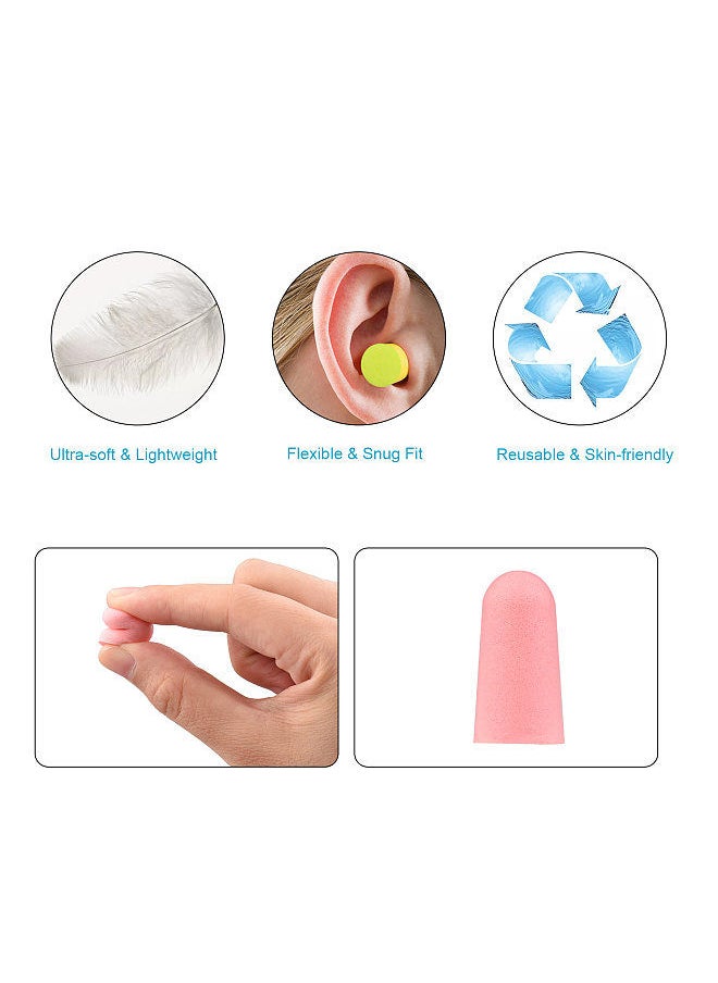 Soft Foam Earplugs Reusable Sponge Earplug Set of 30/60/120PCS Optional Ear Plugs for Sleeping Anti-snoring Working Travel Shooting Noise Cancelling & Hearing Protection