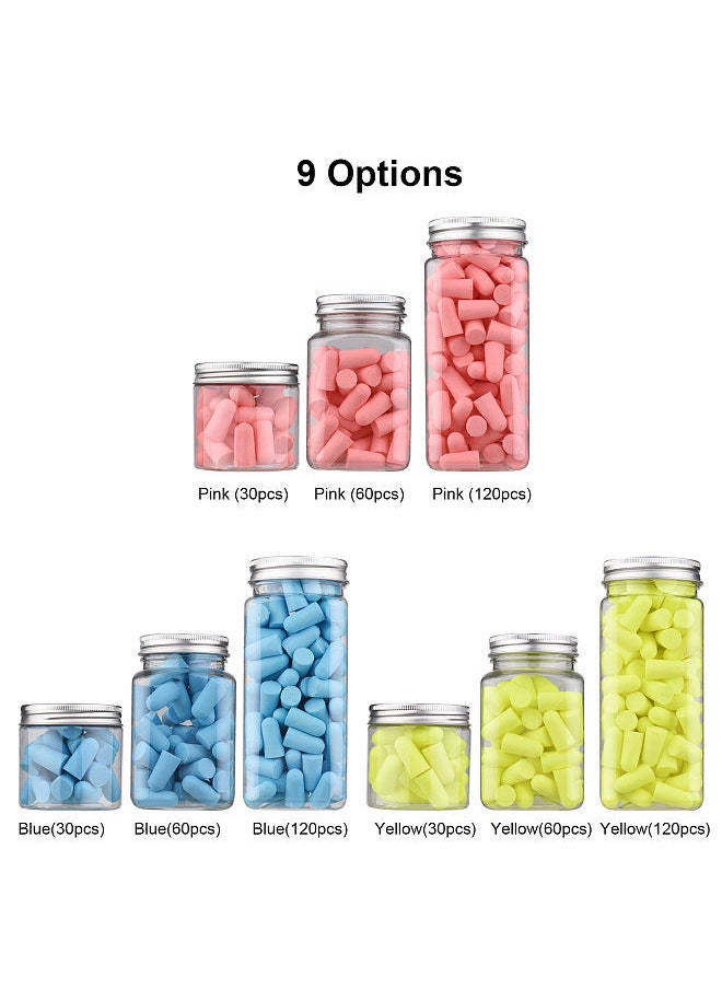 Soft Foam Earplugs Reusable Sponge Earplug Set of 30/60/120PCS Optional Ear Plugs for Sleeping Anti-snoring Working Travel Shooting Noise Cancelling & Hearing Protection