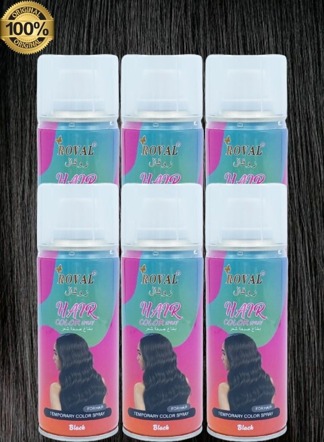 ROVAL 6 Pieces Roval Temporary Hair Color Spray Black  - Image 1