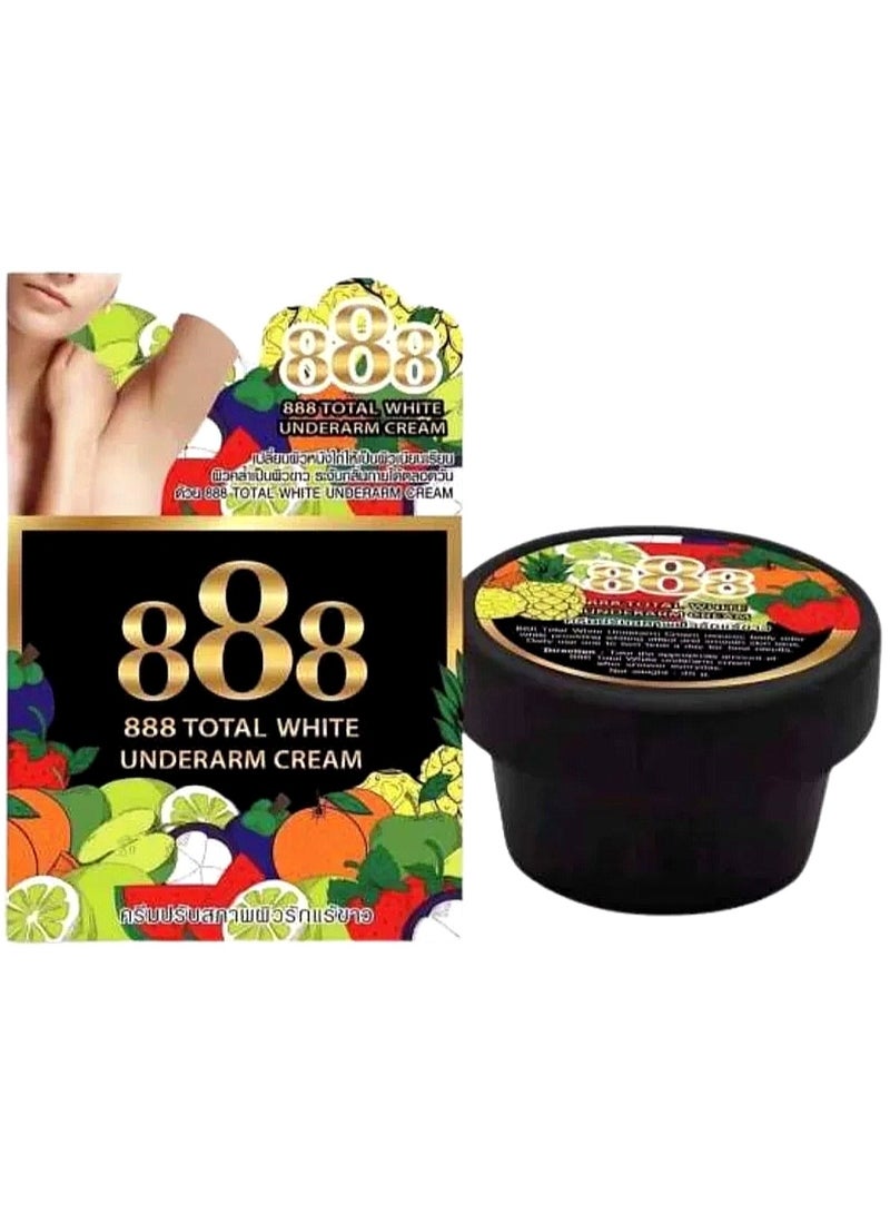 888 TOTAL WHITE 888 Underarm Care Cream - 35gm | Odor Control & Skin Refining Formula | Gentle Daily Treatment for Smooth Underarms - Image 1