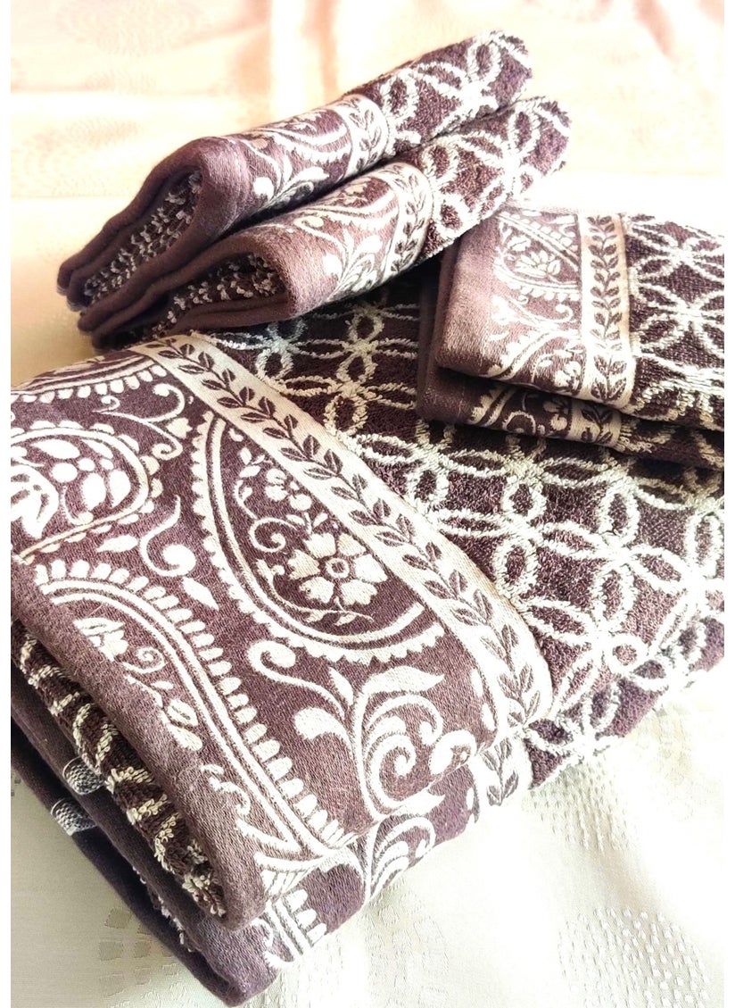 Altınbaşak Gift, Dowry, Export Surplus Special Production Bukle Cotton Bathroom-Kitchen Towel Set (Set of 6)  - Image 3