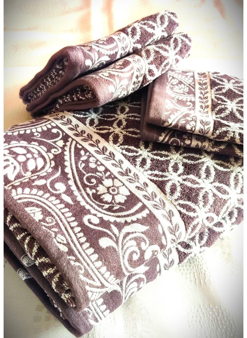 Altınbaşak Gift, Dowry, Export Surplus Special Production Bukle Cotton Bathroom-Kitchen Towel Set (Set of 6)  - Image 4