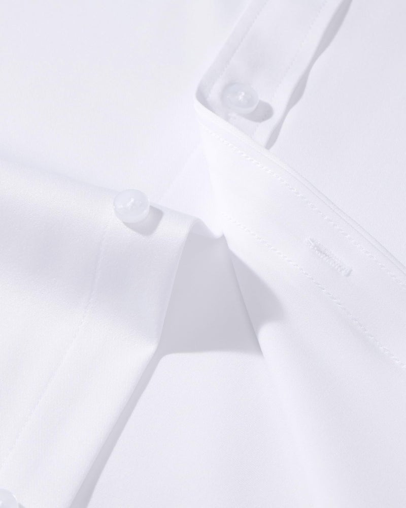 DEMEANOR Mens Dress Shirts Long Sleeve Stretch Wrinkle Free Wedding Formal Business Button Down Shirt White Large - Image 4