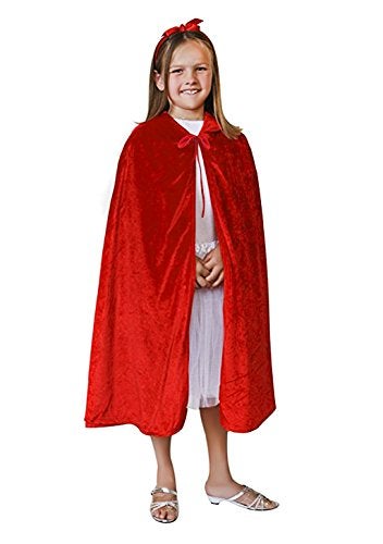 Clobeau Kids Halloween Christmas Costumes Cape Velvet Hooded Cosplay Party Cloak Wizard Robe Red - Image 4