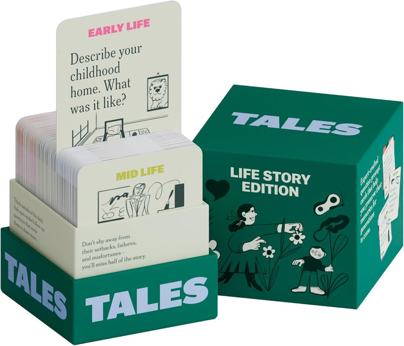 Tales 150 Life Story Interview Kit, Conversation Cards, for Grandparents, Parents, Families, Adults, Game Night, Road Trips, Dinner Table, Getting to Know You (New Edition) - Image 1