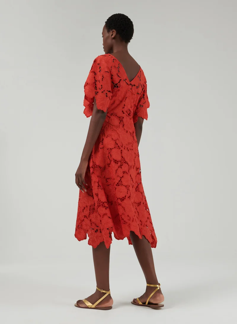 leem  Scalloped Lace Dress for Women | Best Price UAE