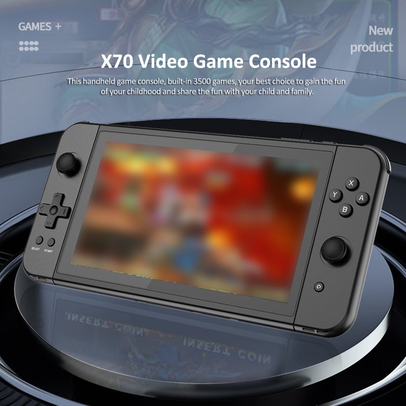 X70 Video Game Console Handheld Game Player Dual Joystick Built-in 3500 Games 7-inch Screen Music Video Player HD Output Support Wired Gamepad Connection - Image 2