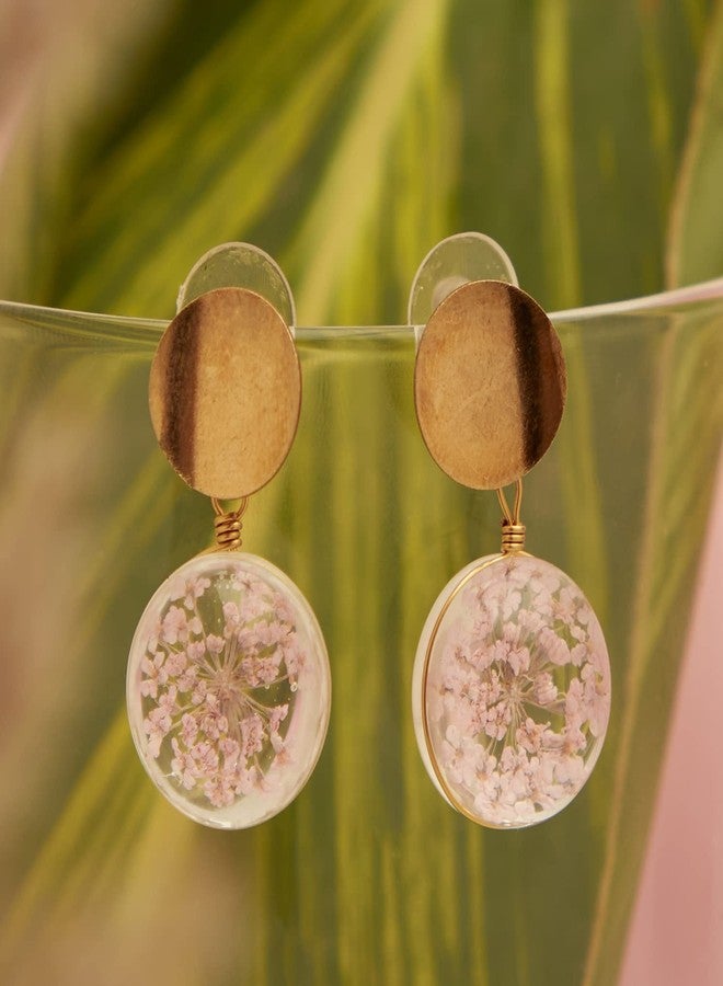 SOHI Gold Plated Designer Stone Drop Earring for Women & Girls, Gold and Pink , jewellery for women , light weight earrings for women , Push Closure , modern , statement , trendy , gold plated , artificial earrings for women , western earrings - Image 2