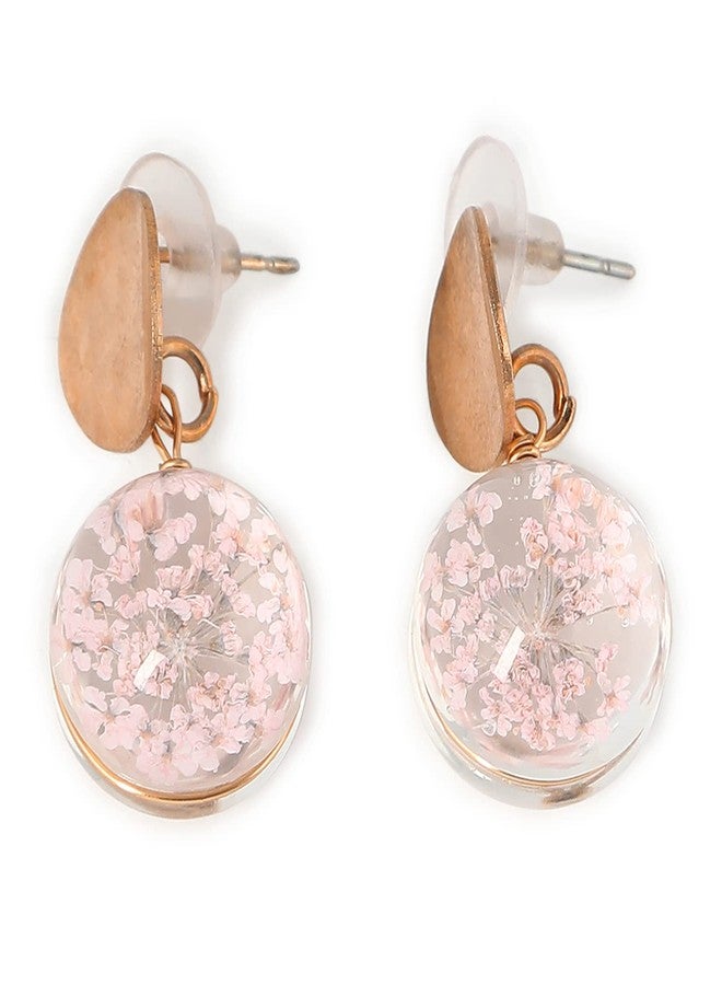 SOHI Gold Plated Designer Stone Drop Earring for Women & Girls, Gold and Pink , jewellery for women , light weight earrings for women , Push Closure , modern , statement , trendy , gold plated , artificial earrings for women , western earrings - Image 1