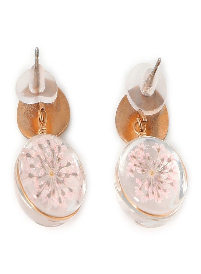 SOHI Gold Plated Designer Stone Drop Earring for Women & Girls, Gold and Pink , jewellery for women , light weight earrings for women , Push Closure , modern , statement , trendy , gold plated , artificial earrings for women , western earrings - Image 4