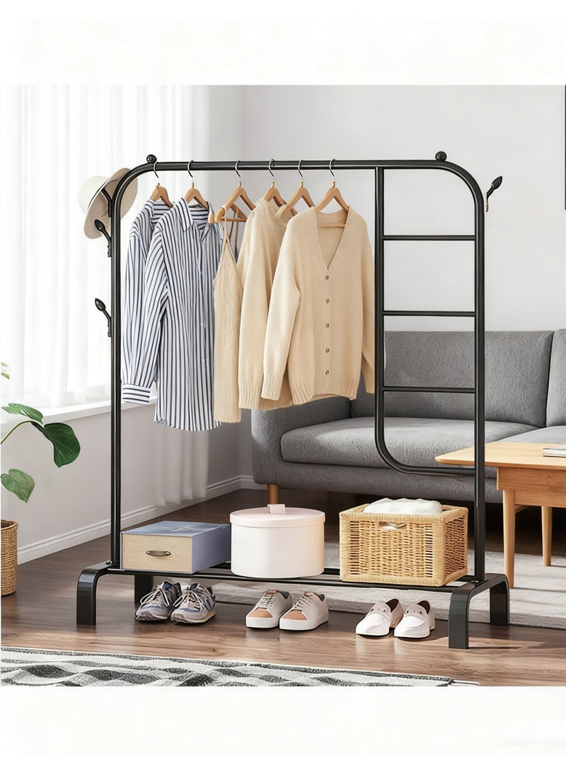 رولستيمي رف ملابس معدني أسود حديث وبسيط مع تخزين متعدد الطبقات لغرفة النوم وغرفة المعيشة والمدخل - Image 1