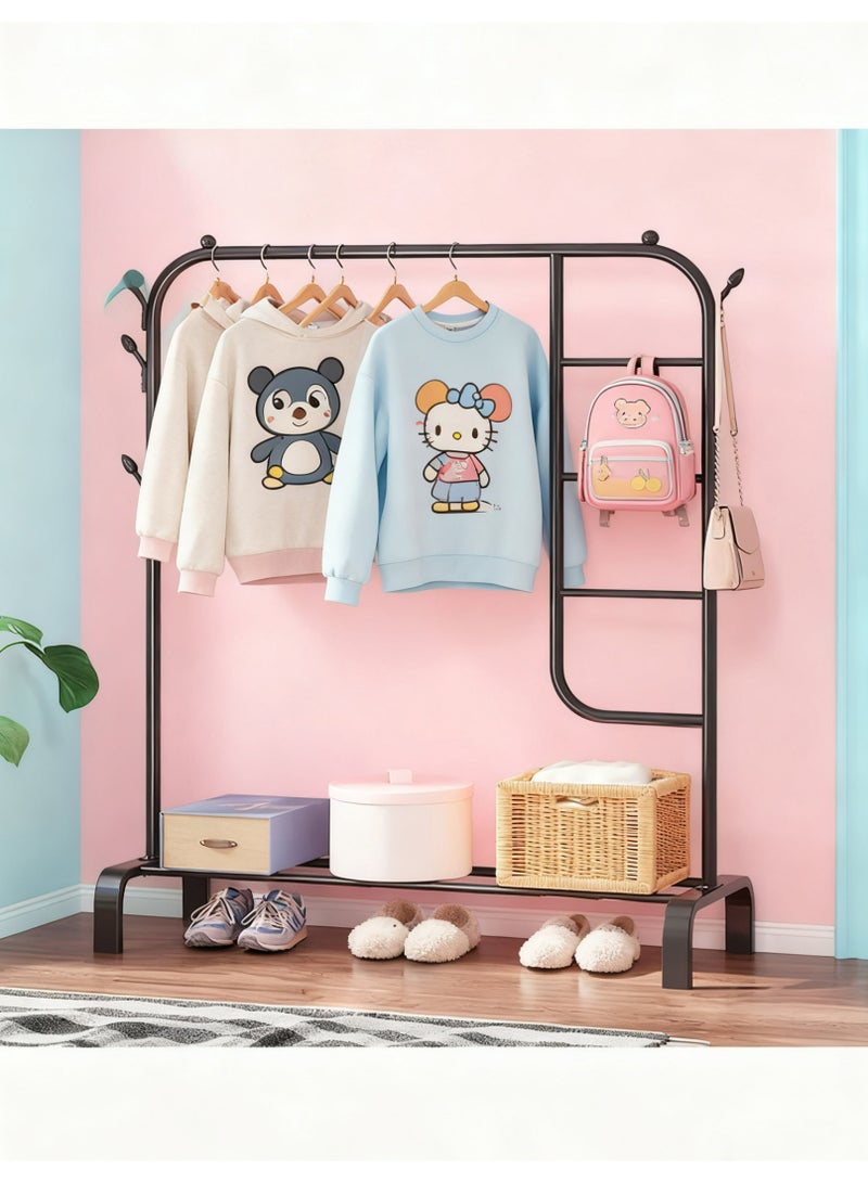 رولستيمي رف ملابس معدني أسود حديث وبسيط مع تخزين متعدد الطبقات لغرفة النوم وغرفة المعيشة والمدخل - Image 4