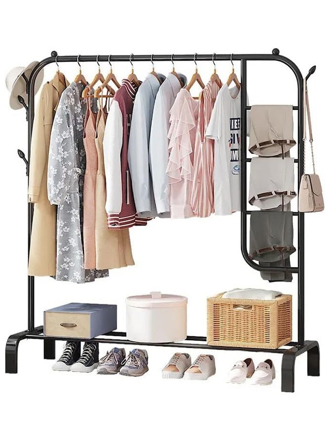 رولستيمي رف ملابس معدني أسود حديث وبسيط مع تخزين متعدد الطبقات لغرفة النوم وغرفة المعيشة والمدخل - Image 2