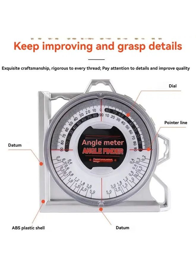 Magnetic Multi Function Inclinometer Heavy Duty Angle Meter 0 90 Degrees Portable - Image 4