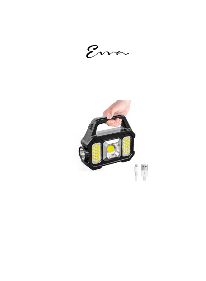 Evva Multifunctional Searchlight,Rechargeable Flashlight Ip65 Waterproof Torch Searchlight Portable Lantern Solar Light Outdoor USB Charging Camping Hiking - Image 1