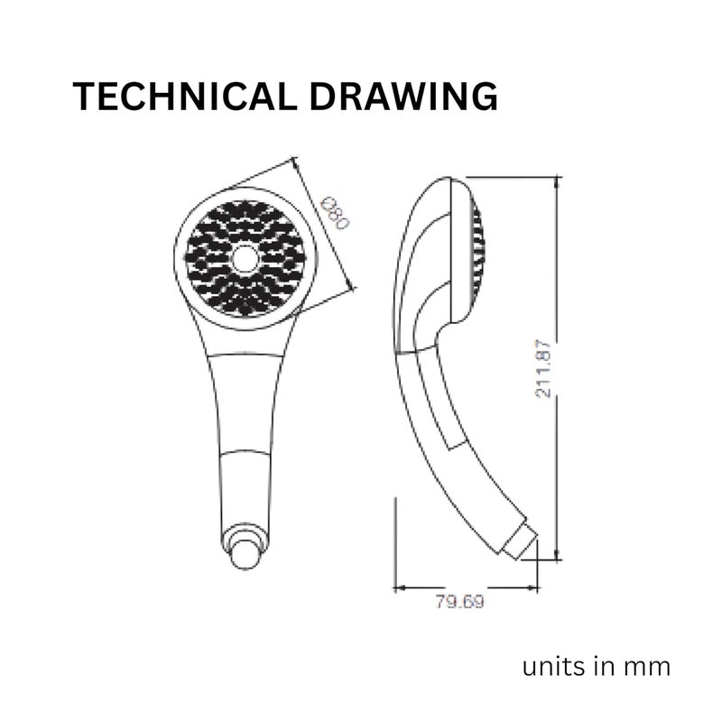 Parryware دش يدوي بتدفق واحد من النحاس T9902A1 مع خرطوم وقابض (فضي) - Image 4