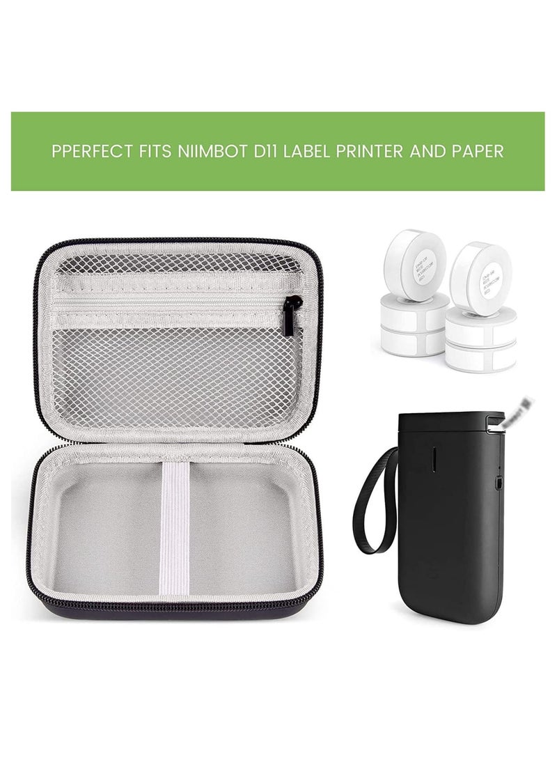Zikra Case Compatible with NIIMBOT D11 Label Maker Printer, Hard Carry Case for Labeler Makers & Labeling Tapes, Storage Bag for Phomemo D30, Canon, Mini Photo Printer & Label Paper Accessories, Black - Image 4
