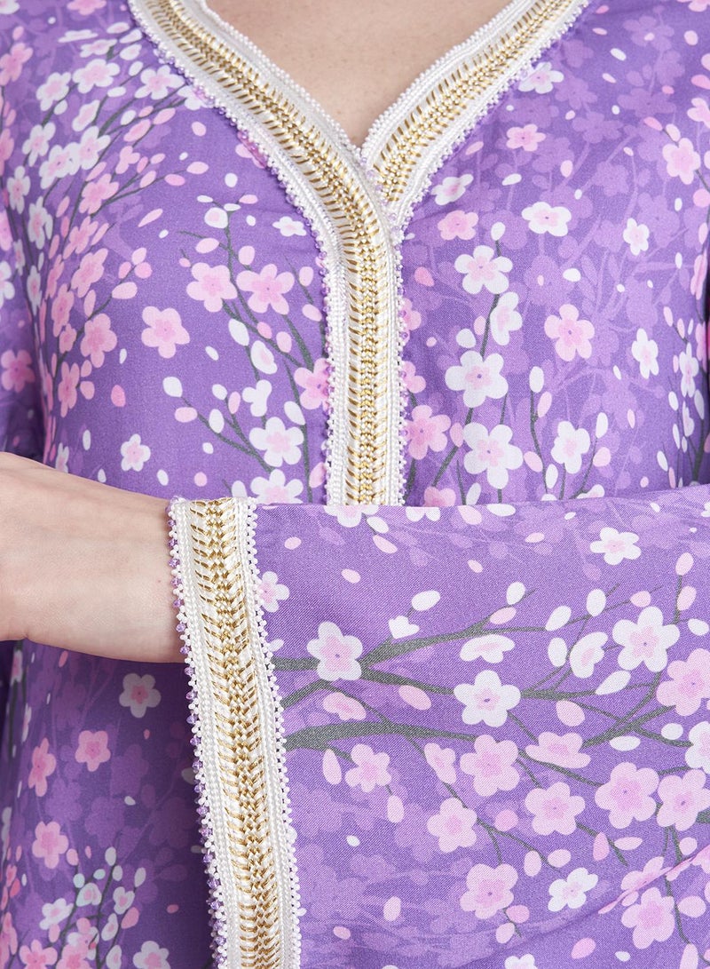 KASHKHA Floral Print Rayon Jalabiya - Image 5