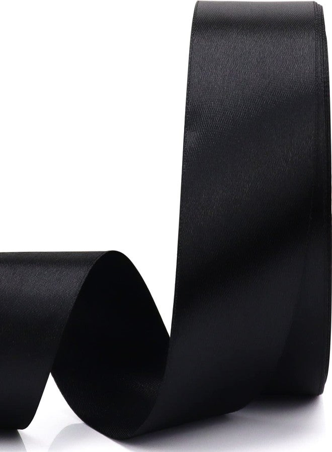 Nsilu 1-1/2 inch, Black Ribbon for Gift Wrapping 50 Yards Perfect Wedding Party Wreath Sewing DIY Hair Accessories Decoration Floral Hair Balloons Other Projects - Image 1