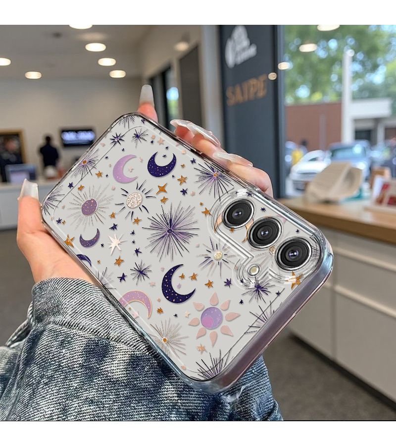 Transparent Creative Galaxy Moon Star Pattern Phone Case For Samsung A33 M01s - Image 4