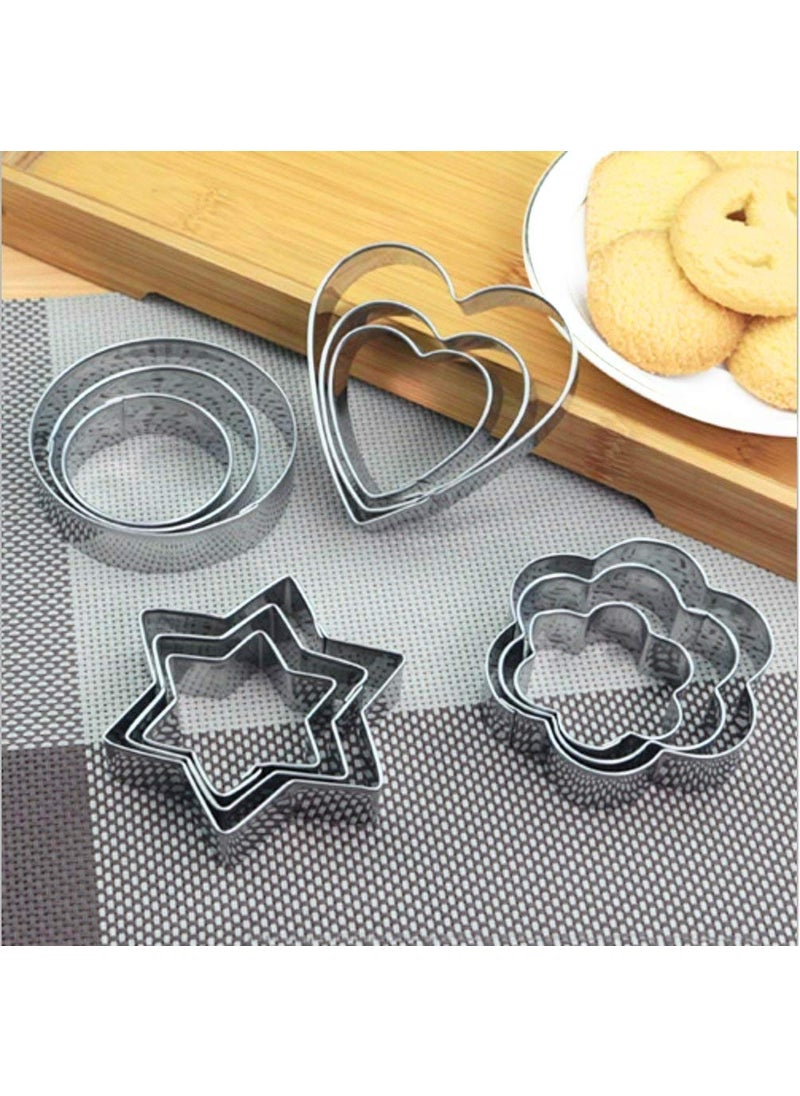svk dream SVK Dream Cookie Cutter Stainless Steel Cookie Cutter with Different Shape with 4Shape 12 Pieces  - Image 2