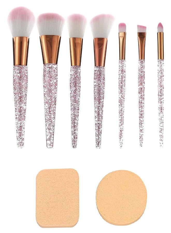 TopFinder® Combo Pack- | 7pc Soft Makeup Powder Brush + 2pc Face Tools Sponges Set | Scar Cover Waterproof Cosmetics Foundation highlighter Stick Women Girls Best Beauty Products Accessories Kit-Assorted - Image 1