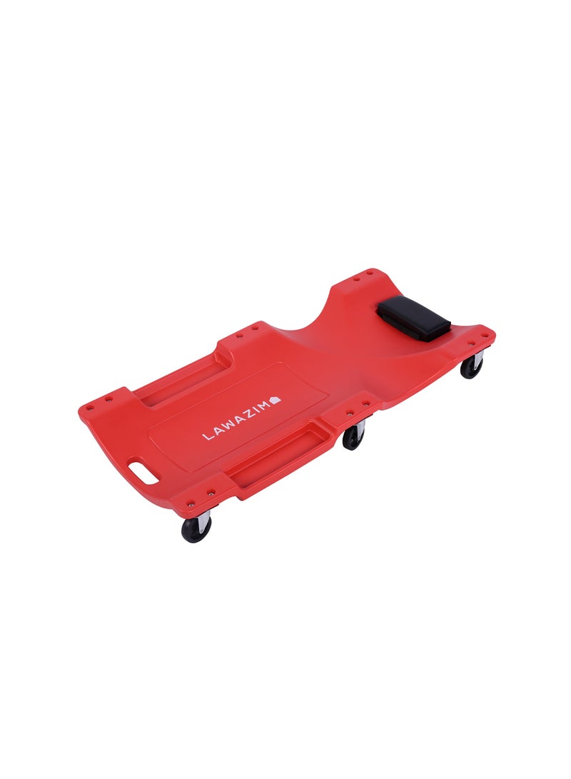 LAWAZIM Car Plastic Creeper -40inch- Mechanic Garage Creeper with Sponge-Cushioned Headrest, Smooth-Rolling Wheels, Dual Tool Trays, and Carrying Handle - Ideal for Automotive Maintenance and Repairs - Image 1